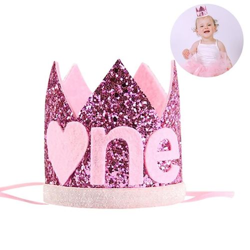 Casquette Décorative Chapeaux D'anniversaire Chapeau À Paillettes Une Première Anniversaire Couronne De Princesse Lettres De 1er An Décorations De Fête D'anniversaire Pour Enfants