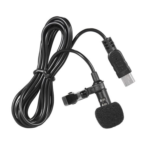 Stereo 150cm Professional Mini USB omnidirectionnel Mic Microphone avec col Clip pour Gopro Hero 3 3+ 4