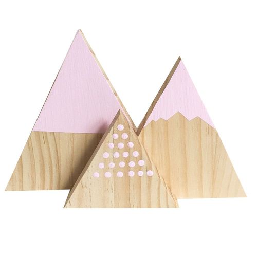 Bois Neige Montagne Ornement Style Nordique Trigonométrie Bloc Enfants Bébé Chambre Décoration Photo Accessoire Accessoires