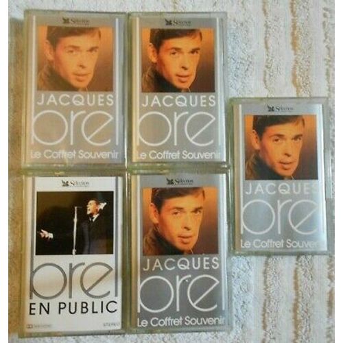 Jacques Brel Le Coffret Souvenir "Box De 5 Cassettes Audio"