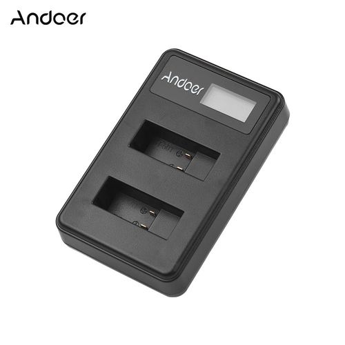 Andoer LCD2-GOPRO5 Chargeur de batterie double pour appareil photo LCD Chargement de la batterie en entrée USB pour GoPro Hero 7 Hero 6 Hero 5