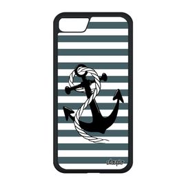 Coque Pour Iphone Se 2020 En Silicone Ancre De Bateau Corde Souple NUd Rayure Gris Rayé Marin Ligne Housse Design 4g Portable