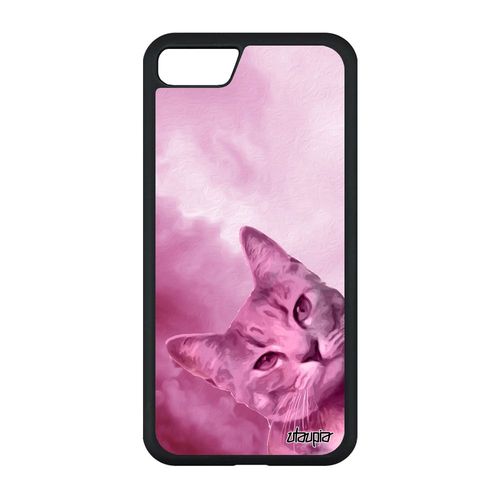 Coque Silicone Iphone Se 2020 Chat Design Animaux Rose Felin Chaton Nuage Lol Cat De Protection Animal Matou Metal Unique Ciel
