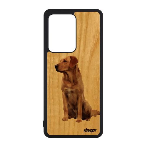 Coque De Protection Samsung Galaxy S20 Ultra En Bois Silicone Chien Animaux Mobile Telephone Jolie Chiot Housse Beige Labrador