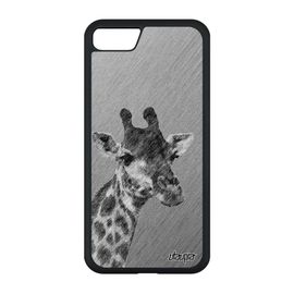Coque En Silicone Iphone Se 2020 Girafe Design Animaux Gris Savane Tacheté Effet Portable 4g Animal Afrique Alu Unique Dessin