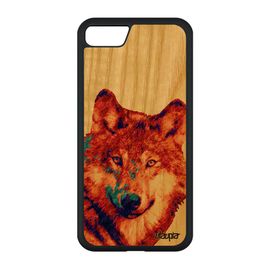 Coque Iphone Se 2020 Bois Silicone Loup Bête Sauvage Etui De Protection Frêne Rouge Nature Souple Design 256 Go Louve Animal