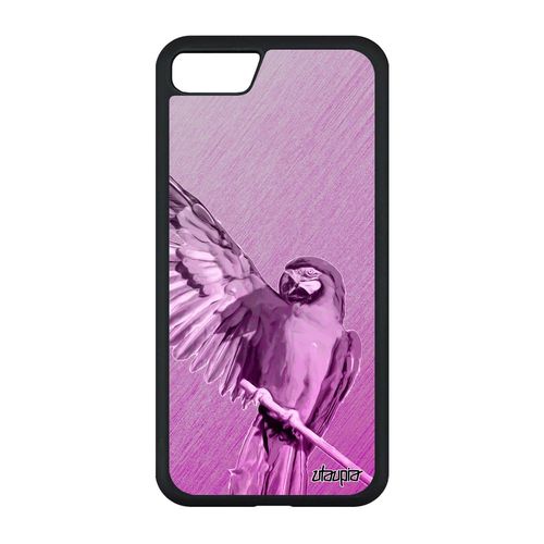 Coque Pour Iphone Se 2020 Silicone Perroquet Oiseau Metal Perruche Cover Tropical Case Effet Etui Personnalisé Design Rose De