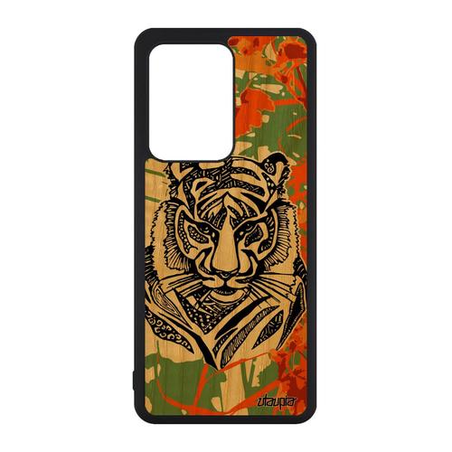 Coque Bois S20 Ultra Silicone Tigre Caoutchouc Mobile Dessin Animaux De Protection Housse Syberie Solide Orange Felin Samsung Galaxy