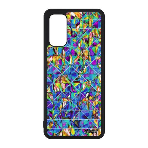 Coque Design Carreau Samsung Galaxy S20 Silicone Dessin Telephone Jaune Portable Effet Marbre Carre Motif Mobile Case Jolie Sm-G980f