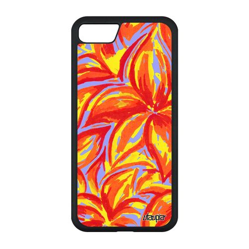 Coque De Protection Iphone Se 2020 Silicone Fleurs 128 Go Pas Cher Nature Peinture Floral Bouquet Original Mobile Motif Orange