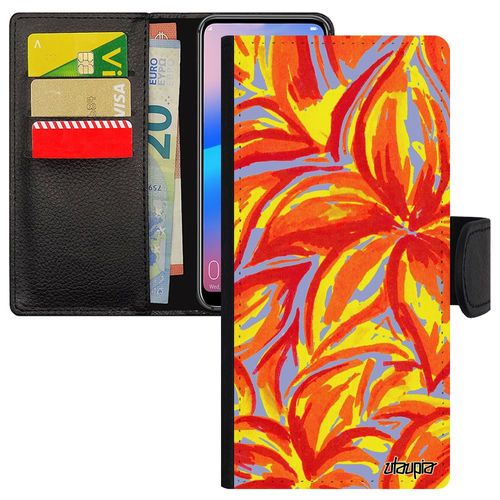 Coque Fleurs Xiaomi Redmi Note 7 Silicone Floral Motif Peinture Nature Case Personnalisé Cover Bouquet Orange Original Coloré De