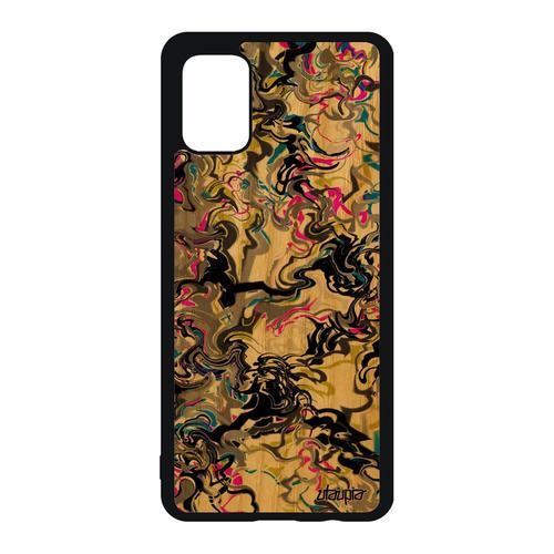 Coque Bois Marbre Pour A51 Silicone Etui Forme Texture De Protection Telephone Fantaisie Artisanal Coloré Motif Samsung Galaxy