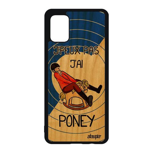 Coque Pour Samsung A51 Bois Silicone J'peux Pas J'ai Poney Tpu Drole Personnalisé Aqua Bande Dessinée Equitation Comique Bleu Galaxy