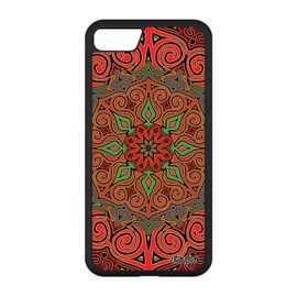 Coque Silicone Iphone Se 2020 Mandala Tibetain Design Graphique Zen Etui Nepal Indien Floral Rigide Rosace Symbole Rouge Femme