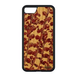 Coque Bois Iphone Se 2020 Silicone Motif Feuilles Case Plantes Floral 4g Jolie Fleurs Effet Rouge De Protection Nature Unique