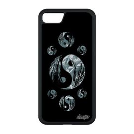 Coque Pour Iphone Se 2020 Silicone Yin Et Yang Metal Portable Smartphone Graphique Gris Bicolore Cover Masculin Feminin Plume