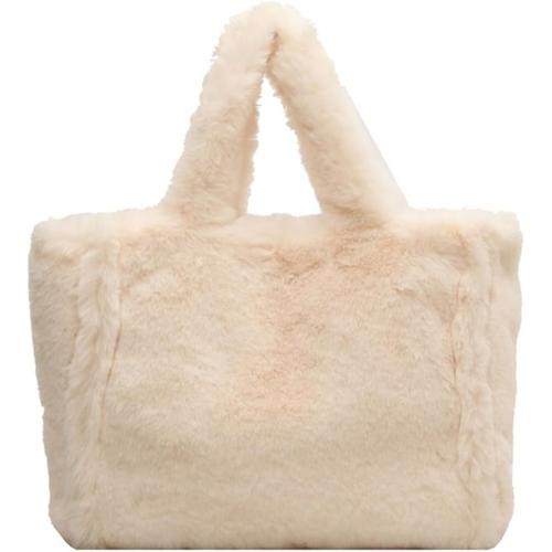 Sac à Bandoulière en Peluche Femme Sac Fausse Fourrure Femme Mode Grande Capacité Sac Portés Épaule Femme Doux Sac à Main Sac Fourre-tout Automne Hiver