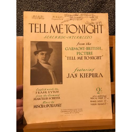Tell Me Tonight - Mischa Spoliansky - Partition Chant Piano Musique De Film Chappell
