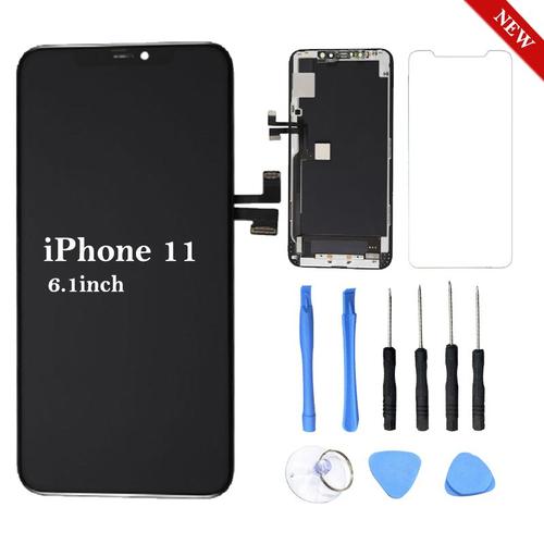 Ecran Iphone 11 Noir Complet + Lcd Retina Sur Chassis + Outils