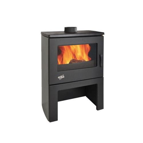 Poêle À Bois Chinon 8,5kw Acier Émaillé Gris Argente Godin - 362113grisarg