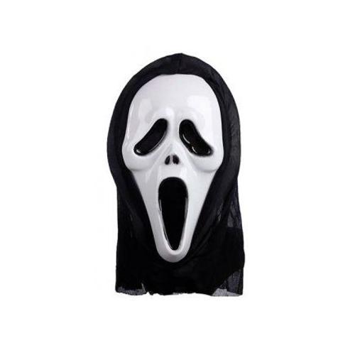 Masque Horreur Tueur En Serie Adulte Taille Unique - Plastique Noir Et Blanc - Fantome, Halloween, Soiree Epouvante