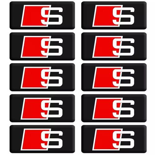 10x Stickers Sline Logo 3d Autocollant Audi S-Line Tfsi Quattro A1/A3/A4/A5 ++