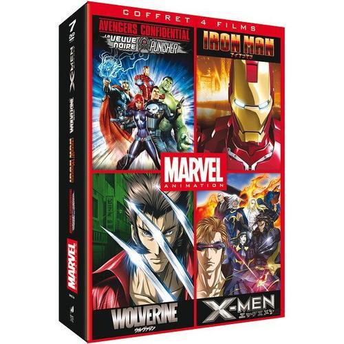 Marvel Animés - Coffret : Iron Man + Wolverine + X-Men + Avengers Confidential