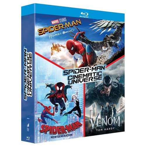 Spider-Man Cinematic Universe : Spider-Man Homecoming + Spider-Man New Generation + Venom - Pack - Blu-Ray