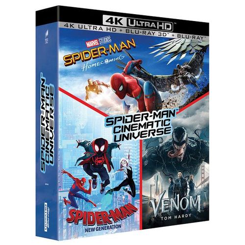 Spider-Man Cinematic Universe : Spider-Man Homecoming + Spider-Man New Generation + Venom - 4k Ultra Hd + Blu-Ray