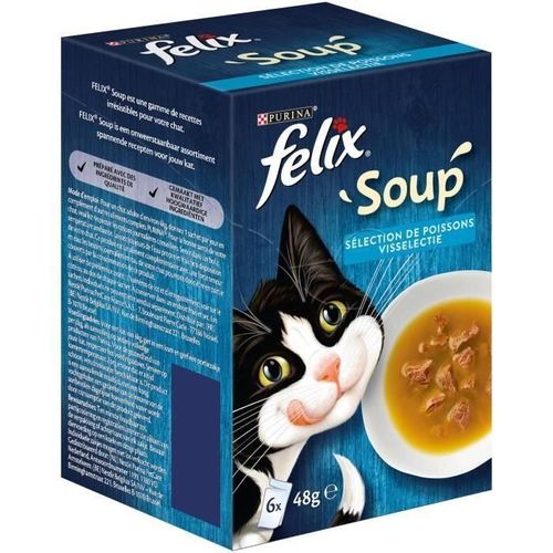 Felix Soup - Soupes En Sachet - Selection De Poissons - Pour Chat Adulte - 6 X 48 G