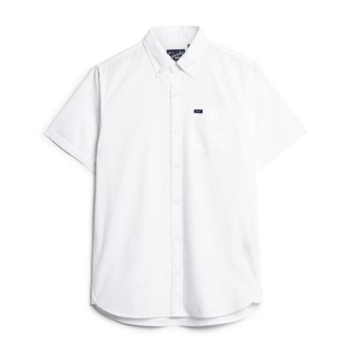 Chemise Manches Courtes Superdry Oxford Shirt Mc Optic Blanc