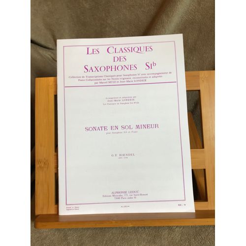 Haendel Sonate En Sol Mineur Transcription Saxophone Et Piano Jean-Marie Londeix Classiques Du Saxophone N°114 Éditions Leduc