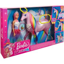 Barbie Dreamtopia Licorne rose Lumieres Magiques avec criniere arc en ciel sons et lumieres Rakuten