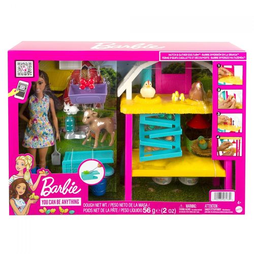 Barbie Coffret Barbie À La Ferme, Poupée Barbie Brune