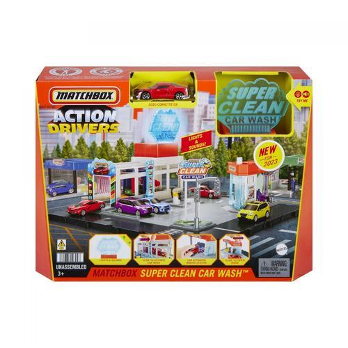 Matchbox - Action Drivers - Coffret Station De Lavage Super Clean - Petite Voiture - 3 Ans Et +