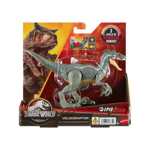 Jurassic World - Vélociraptor Attaque Ultime - Figurine Dinosaure - 4 Ans Et +