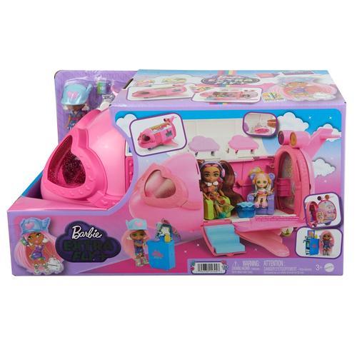 Barbie - Coffret Jet De Voyage Transformable Extra Des Minis Et Minis - Véhicule Poupée Mannequin - 3 Ans Et +