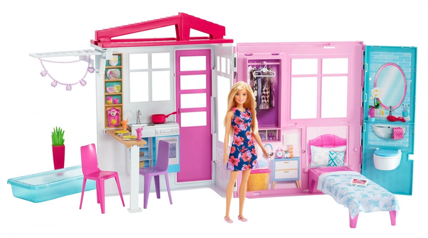 Barbie - Maison � Emporter Avec Poup�e - 2