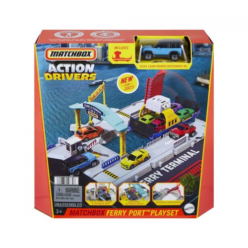 Matchbox - Port De Ferry - Coffret Avec Ferry Et 1 Voiture - Petite Voiture - 3 Ans Et +