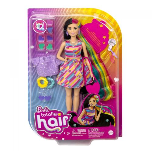 Totally Hair Barbie - Ultra Chevelure 3 Thème Curs - Poupée Mannequin - 3 Ans Et +