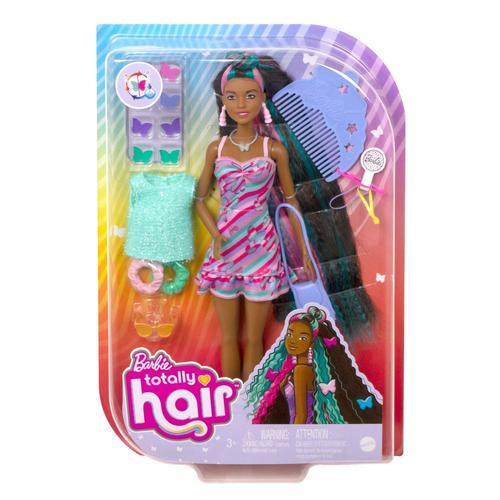Totally Hair Barbie - Barbie Ultra Chevelure Papillons - Poupée Mannequin - 3 Ans Et +