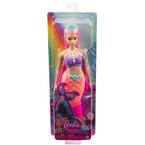Dreamtopia Barbie - Poupée Sirène Corail - Poupée Mannequin - 3 Ans Et +