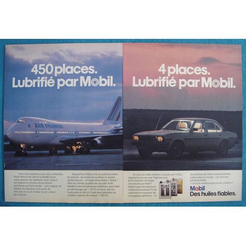 Publicité Papier - Huiles Mobile Et Air France De 1979