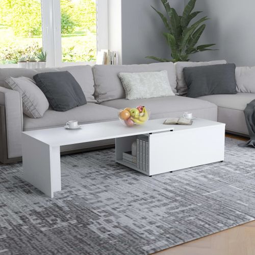 Vidaxl Table Basse Blanc 150x50x35 Cm Bois D'ingénierie