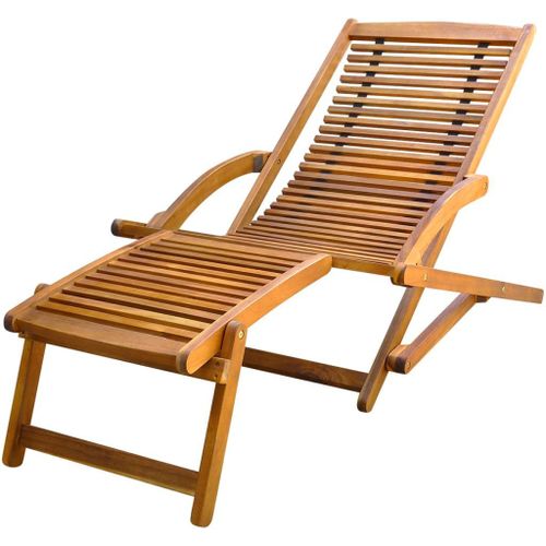 Vidaxl Chaise De Terrasse Avec Repose-Pied Bois D'acacia Solide