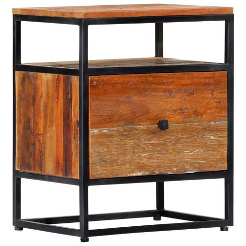 Vidaxl Table De Chevet 40 X 30 X 50 Cm Bois De Récupération Et Acier