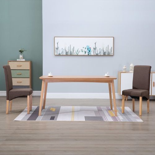 Chaises De Salle À Manger 2 Pcs Marron Tissu