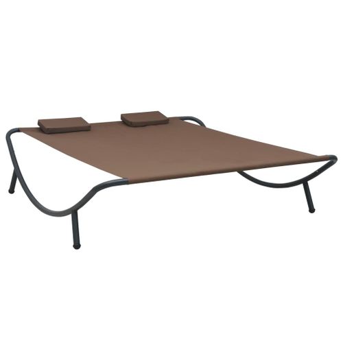 Chaise Longue D'extérieur Tissu Marron