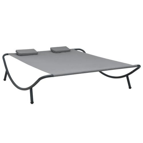 Chaise Longue D'extérieur Tissu Anthracite