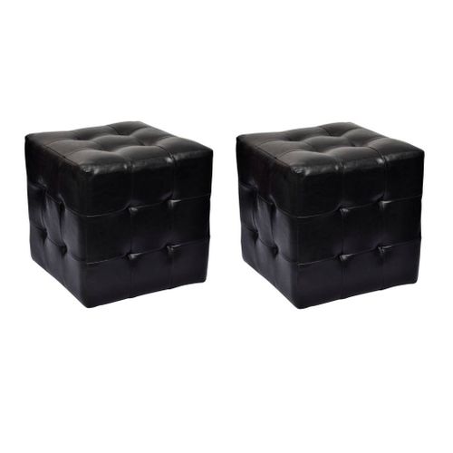 Vidaxl Tabourets Cube Noir